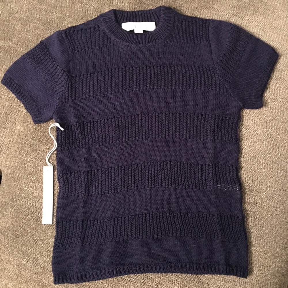 short sleeve sweater navy blue XS